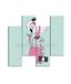 Homemania Afbeelding Flamingo, 4 delen, dieren, woonkamer, slaapkamer, meerkleurig, 76 x 0,3 x 50 cm, HM204PMDF154, MDF