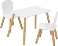 Atmosphera Set Table à dessin/Table d'enfant + Chaises d'enfant - 58x38x43cm - Blanc