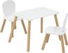 Atmosphera Set Table à dessin/Table d'enfant + Chaises d'enfant - 58x38x43cm - Blanc