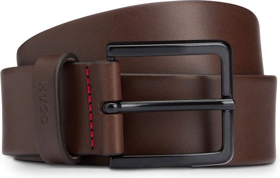 HUGO Gionio Leather Belt Men Dark Brown 105 cm