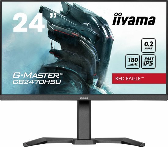 iiyama G-Master GB2470HSU-B6 Red Eagle - 24 inch - Full HD - IPS - 180 Hz - in hoogte verstelbaar