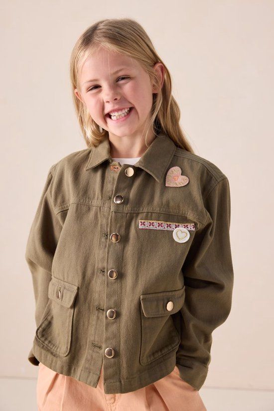 Sissy-Boy Donkergroen oversized jack met embroidery