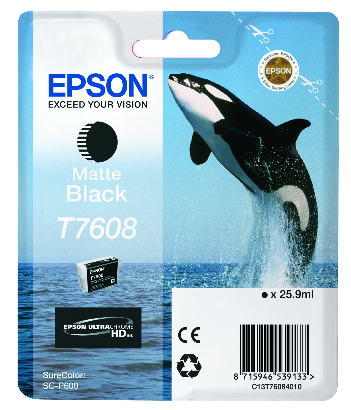 Epson T7608 matzwart single pack / zwart