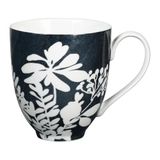 GENEVIEVE LETHU 536552 mok 35 cl porselein – serie BUCOLIC SCHADEN – Ø 9 cm H 10 cm – kleur: zwart, wit decor