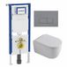 Geberit QeramiQ Dely Swirl Toiletset - 36.3x51.7cm - Geberit UP720 Duofix Sigma inbouwreservoir - 35mm zitting - bedieningsplaat licht grijs - rechthoekige knoppen - glans wit