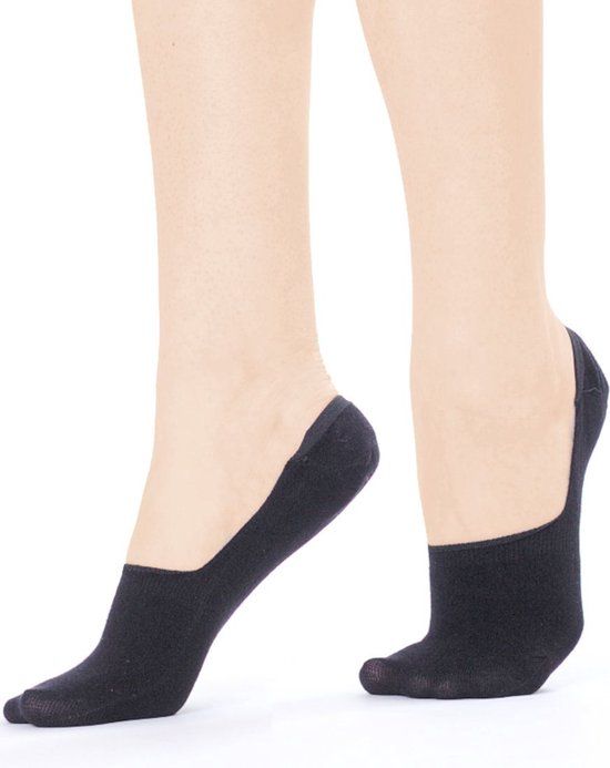 Topsocks Invisible Sneaker Sokken - 2-pack - Zwart - Maat 39-42