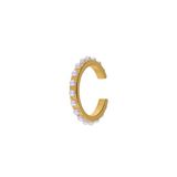 Lucardi Dames Stainless steel goldplated oorringen met parel voor dames - Oorbellen - Staal - Goudkleurig