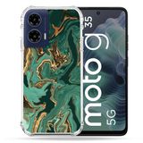 Cokitec Versterkte hoes voor Motorola G35 5G Marmeren textuur groen