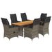 VidaXL 9-delige Tuinset met Kussens Poly Rattan Grijs