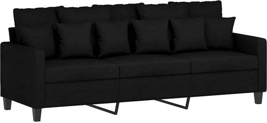 vidaXL Driezitsbank 180 cm stof zwart