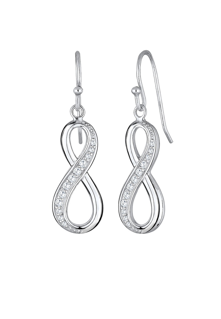 Elli Elli Elli Oorbellen Dames Infinity met Zirkonia Kristallen in 925 Sterling Zilver