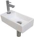 INK - Fonteinpack Porselein Links incl. Fonteinkraan - Design Sifon - Design Plug en Montageset - 360x180x90 Mm - Mat Wit/chroom