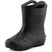 Ladeheid LA-KL-051 Bottes de pluie enfant - Caoutchouc - avec chausson et poignées - Imperméable - EVA - Chausson lavable – Noir – 30