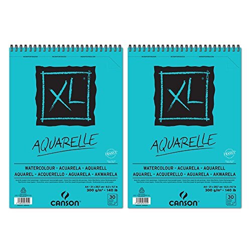 Canson XL Aquarel spiraalalbum 30 vellen fijn 300 g A4 wit 2 stuks