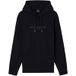 Armani Exchange V-Neck Hooded Cotton Sweatshirt with Long Sleeves - Black