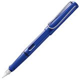 LAMY safari blue - Vulpen met ergonomische greep & gepolijst stalen penpunt in maat M - ideaal voor schrijven en kalligrafie - inclusief LAMY T 10 blauw patroon - Rechtshandig