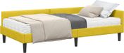 vidaXL Lit d'angle avec matelas, Autre, 2 pièces, jaune, velours