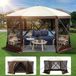 Latios Tente de réception pop-up Pavillon de jardin - Vert - 3,05 x 3,05 m - Tissu Oxford et Mesh