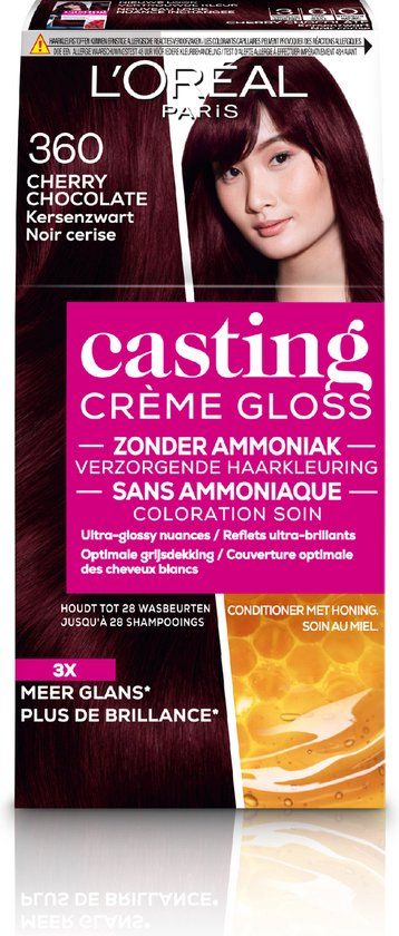 L'Oréal Paris Casting Crème Gloss 360 Kersenzwart - Semi-permanente Haarkleuring Zonder Ammoniak