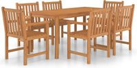 vidaXL 7-delige tuinset 160x80 cm massief teakhout