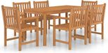 vidaXL 7-delige tuinset 160x80 cm massief teakhout