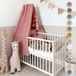 LILIMAUS Klamboe voor ledikant met gouden details - hemeltje babybed - mousseline katoen - 140 cm - oudroze