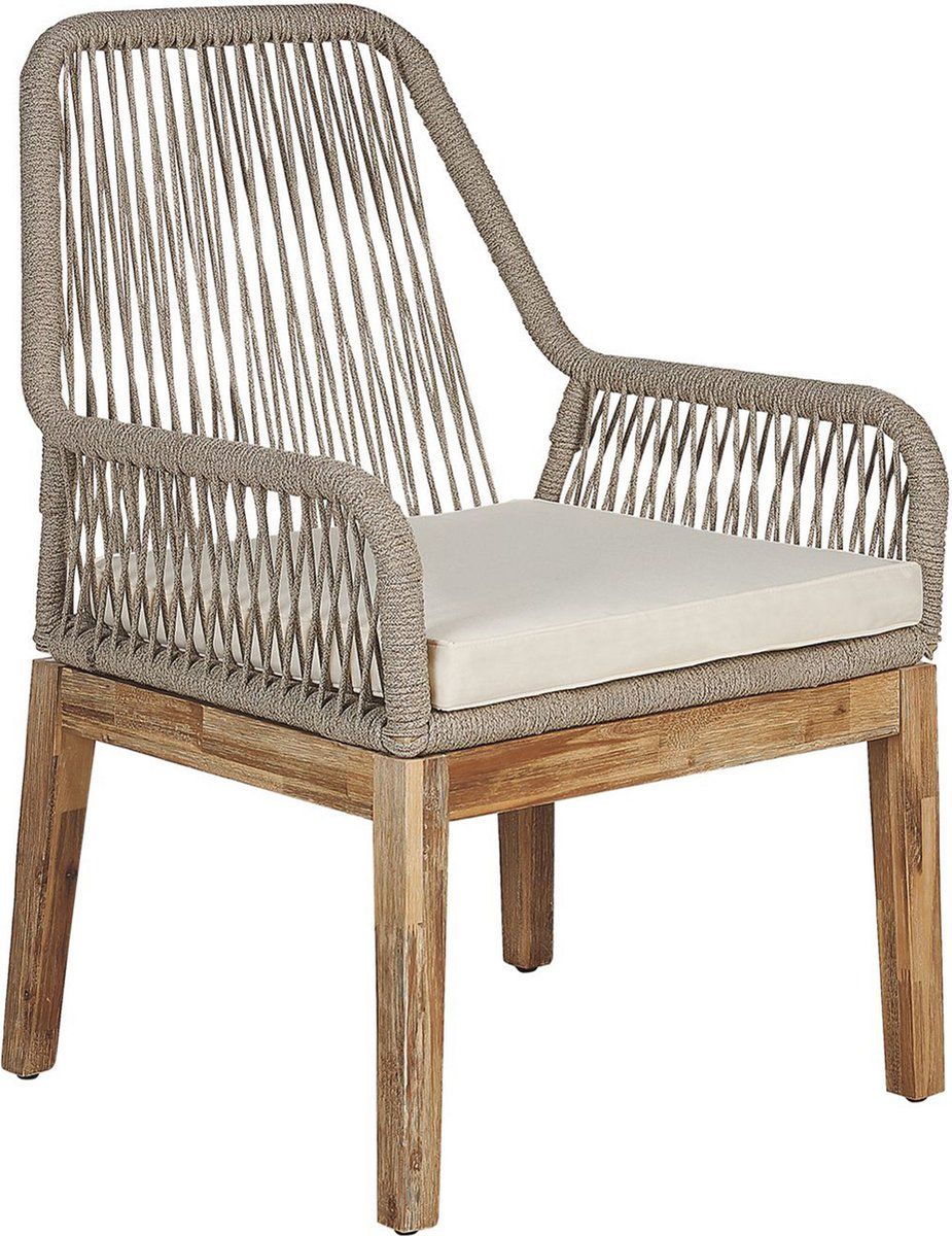 Beliani OLBIA Tuinset voor 4 Rond - Grijs/Beige - Vezelcement