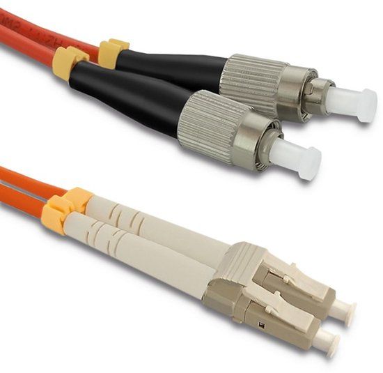 Qoltec Patchcord - LC/UPC naar FC/UPC - Multimode - 50/125 OM2 - Duplex - 3m