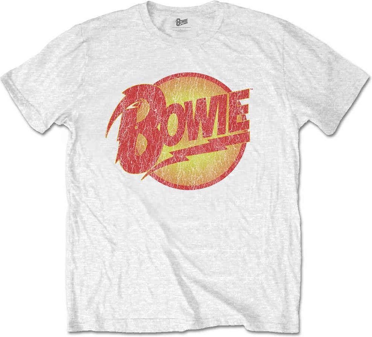 Rocks-Off David Bowie Heren Tshirt -XL- Vintage Diamond Dogs Logo Wit