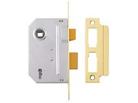 Yale insteekslot met 2 hendels, messing gepolijst, 2,5 inch/64 mm