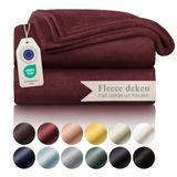 Blumtal Fleece Deken Super Zacht Fleece Plaid 270x230 cm Donker Rood