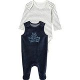 LUPILU Ensemble bébé, 2 pièces, en coton biologique. (rayures blanc/marine, 74/80)