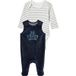 LUPILU Ensemble bébé, 2 pièces, en coton biologique. (rayures blanc/marine, 74/80)