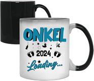 Mok met spreuk | Oom Loading 2024 | Beste oom Gift Mok | Koffiemok voor oom cadeau-idee | Cadeau voor oom | Verjaardag Pasen Kerstmis (kleurverandering)