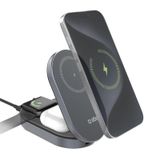 SBS TEWIRMAGFOLD31QI2MFI 3-in-1 Draadloos Oplaadstation voor Smartphone, Smartwatch en Hoofdtelefoon - Grijs