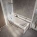 Hudson Reed Sandford Baignoire douche rectangulaire moderne - 170 x 70 cm - Pare-baignoire cuivre brossé