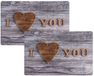 Merkloos / Sans marque Placemats I love you - 4x - 29 x 44 cm - grijs - onderleggers - Tafeldecoratie met liefde sfeer