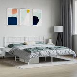 Prolenta Maison Exclusive - Cadre de lit avec tête de lit en métal blanc 180x200 cm
