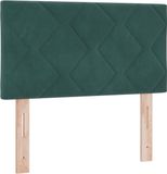 vidaXL - LED - Hoofdbord - Donkergroen - 80 cm - Fluweel