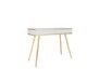 Glamoureuze tafel de maquillage blanche avec pieds dorés, 102 x 80 x 50 cm