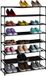 Merkloos Relaxdays schoenenrek, 8 lagen, metaal, stof, 83 cm breed, zwart