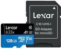 Lexar microSDXC HP UHS-I 633x 128Go - Noir/Bleu
