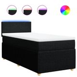 vidaXL Boxspringbed met matras, stof, zwart, 80x200 cm