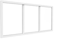 Vente-unique Bovenraam werkplaatsstijl in gepoedercoat aluminium - L83 x H40 cm - Wit - BAYVIEW
