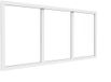 Vente-unique Bovenraam werkplaatsstijl in gepoedercoat aluminium - L83 x H40 cm - Wit - BAYVIEW