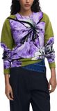 Desigual Floral Knitwear with Long Sleeves and Round Neck Wo - Green