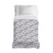 PENSIERI DELICATI Sprei 170 x 280 cm, eenpersoonslaken 100% katoen pique, ideaal als meubeldeken, voor eenpersoonsbed, patroon Love Grey, 100% Made in Italy