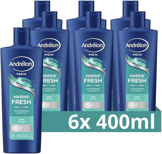 Andrélon Men Shampoo Marine Fresh - 6 x 400 ml