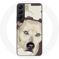 Maniacase Etui voor Samsung Galaxy S21 FE Pitbull hond wit