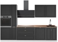 Vicco Complete keukeneenheid Fame-Line, Anthrazit-Gold Landhaus/Wit, 310 cm, WB Eik
